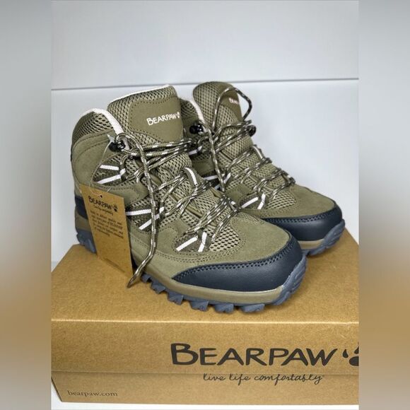 Bearpaw Outdoor Boots Womens Tallac Suede Lace Natural 2750W Size 8 - Picture 1 of 3
